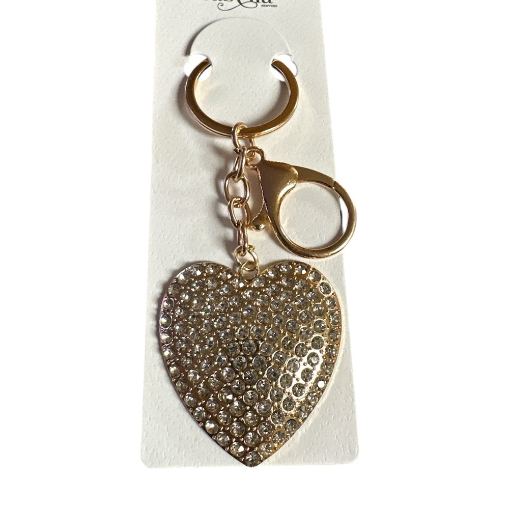 NWT! Gold Tone Heart Key/Purse Charm